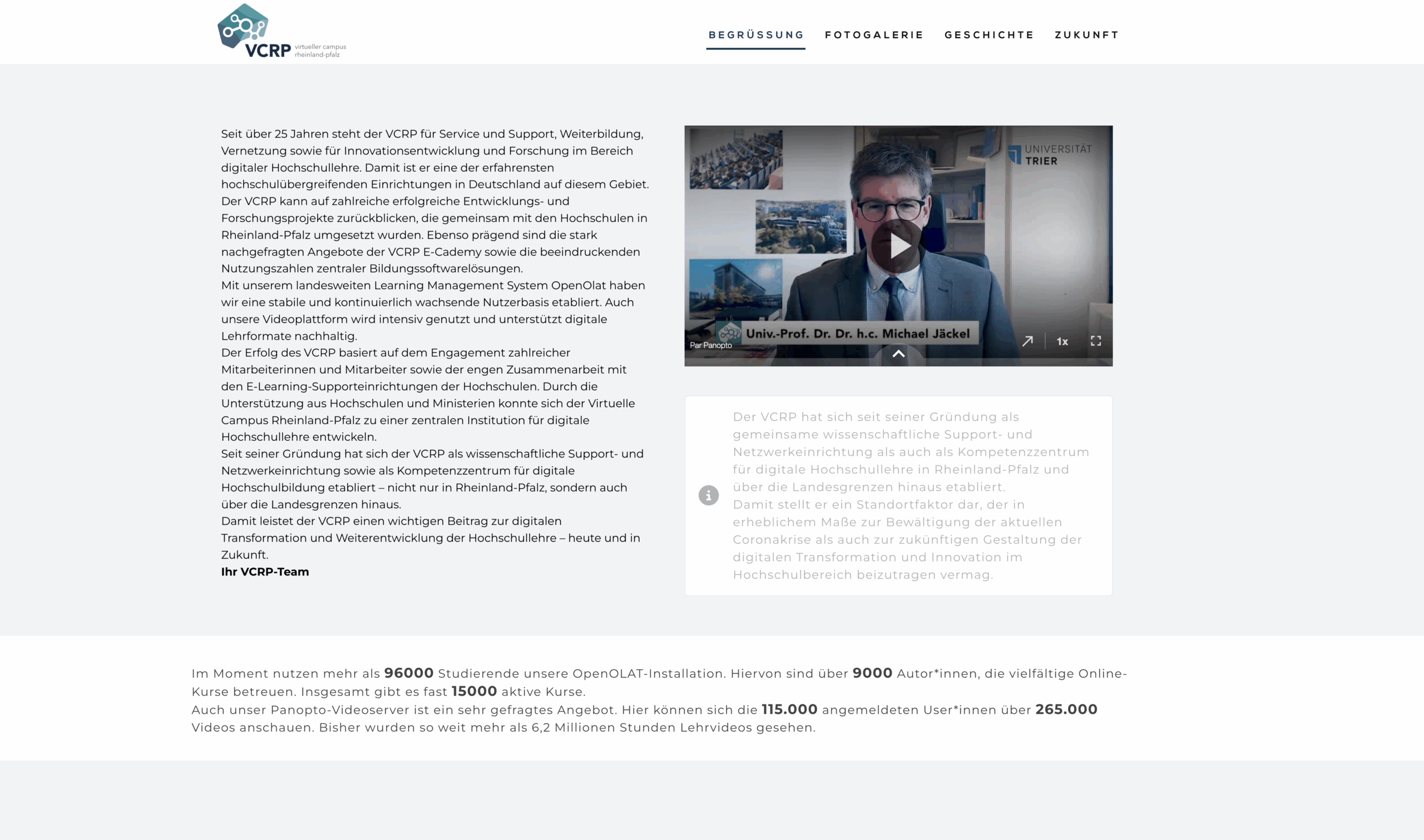 Historien-Seite VCRP