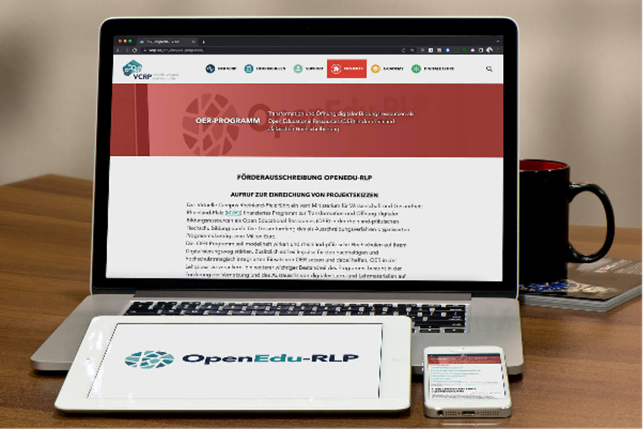 Das OER-Förderprogramm OpenEdu-RLP wurde mit einer Million Euro ausgestattet. Der VCRP führt das Programm für das Ministerium für Wissenschaft und Gesundheit durch.